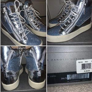 100% Auth Giuseppe Zanotti ~ Blue Sneakers Sz 38.5
